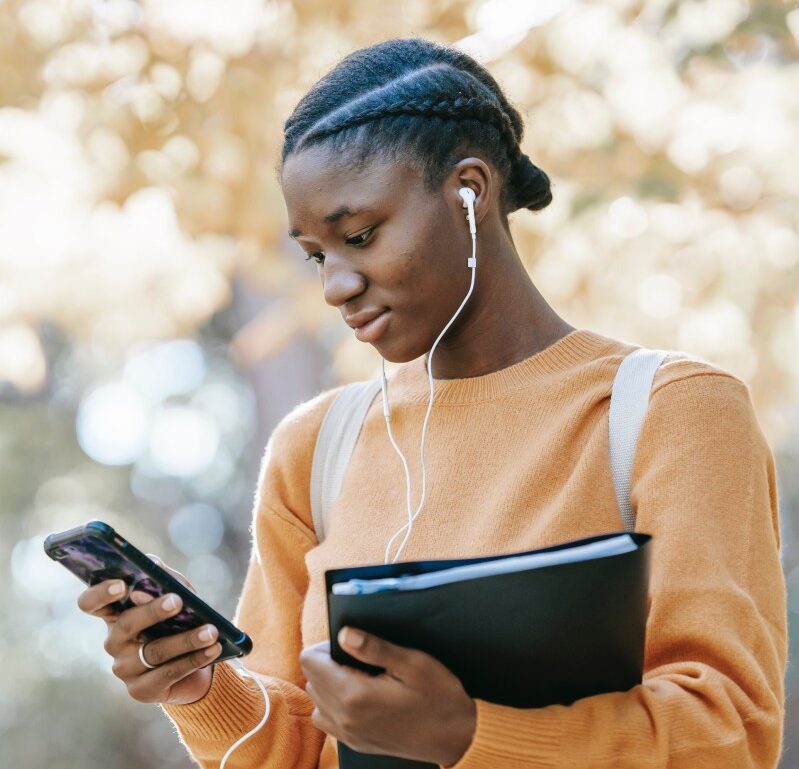 teen using phone